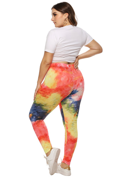 Plus Size Tie Dye Legging - -