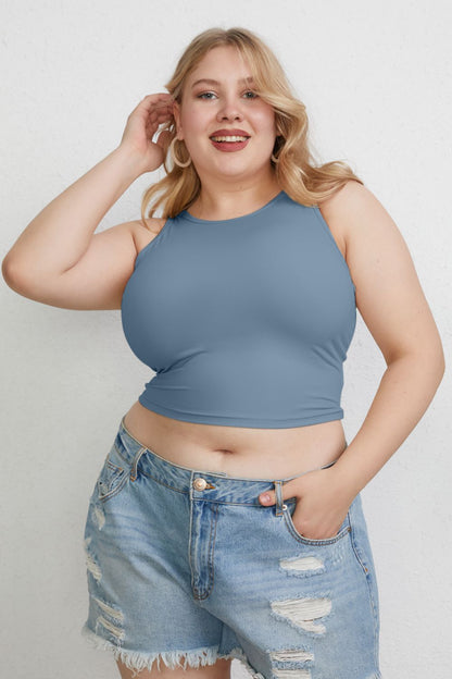 Basic Bae Full Size Slim Round Neck Tank Top – Everyday Colors, Plus Size - -
