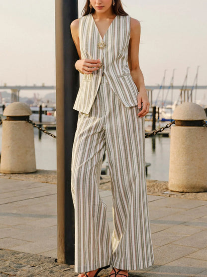 Luxe Striped Coordinated Set - Elevated Two - Piece Ensemble – | Shannon’s Chique Boutique