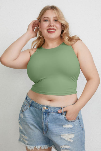 Basic Bae Full Size Slim Round Neck Tank Top – Everyday Colors, Plus Size - -