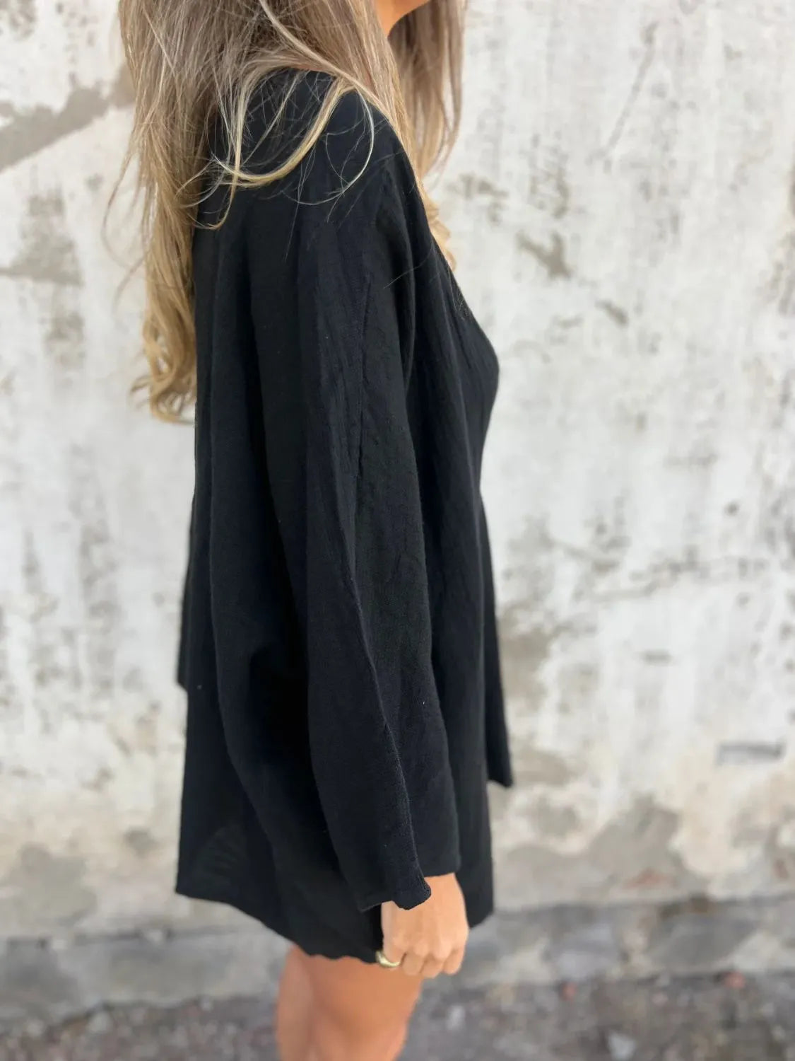 Full Size One Button Long Sleeve Shirt Plus Size - -