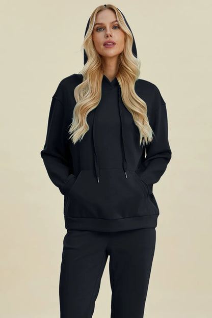 Basic Bae Full Size Air Scuba Drawstring Long Sleeve Hoodie with Kangaroo Pocket – | Shannon’s Chique Boutique