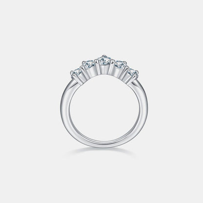 Inlaid Moissanite 925 Sterling Silver Ring - -